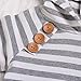 Besokuse Newborn Baby Boys Girls Hooded Sweatshirt T-shirt Tops+Striped Pants Kids Outfits Clothes Set (Grey, 18-24Months)