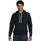 Bella+Canvas Men's Rib Knit Cuffs WaistbFleece Hoodie, Black, Small