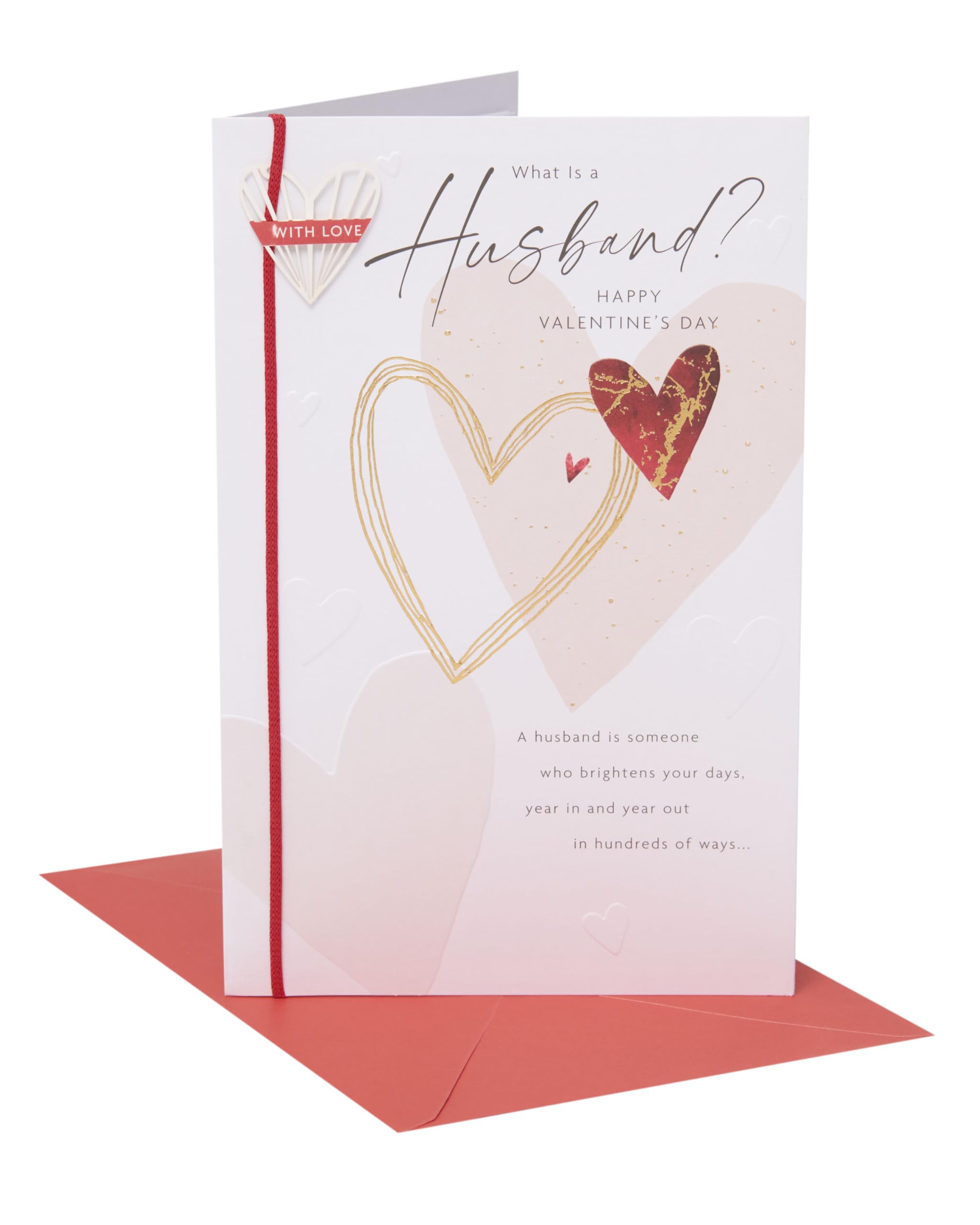 UK Greetings | Valentine's Day Card for Husband | I Love You Presents | Him, Boys, Men | What is a Husband? Design | With Envelope | 165mm x 254mm
