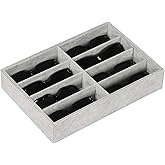AUTOARK 8 Grid Sunglass Organizer,Eyeglass Eyewear Display Tray,Glasses Watches Jewelry Showcase Display For Men Women,Grey Velvet,MKAJ011