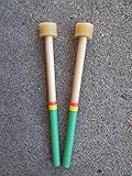 KaKesa Steel Drum Pan Mallets Sticks Wood Rasta - Guitar/Cello