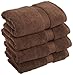 Superior Egyptian Cotton Pile Hand Towel Set of 4, Ultra Soft Luxury Towels, Thick Plush Essentials, Absorbent Heavyweight, Guest Bath, Hotel, Spa, Home Bathroom, Shower Basics, Chocolate