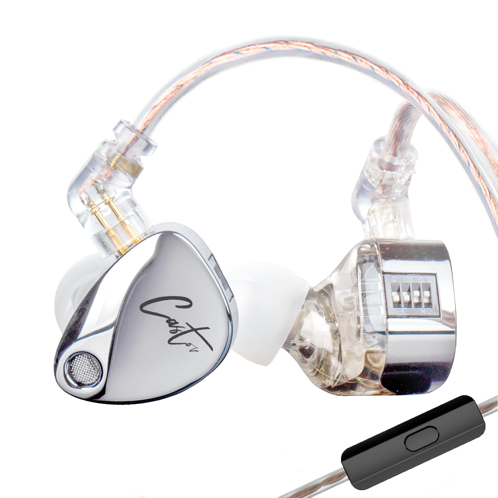 keephifi KZ Castor KZ In Ear Monitor Headphones,2DD IEM Dual Dynamic Driver, Sound Tuning, KZ Wired IEM Earbuds, HiFi In Ear Earphones, Detachable Cable 2PIN-C (Silver, with micro)