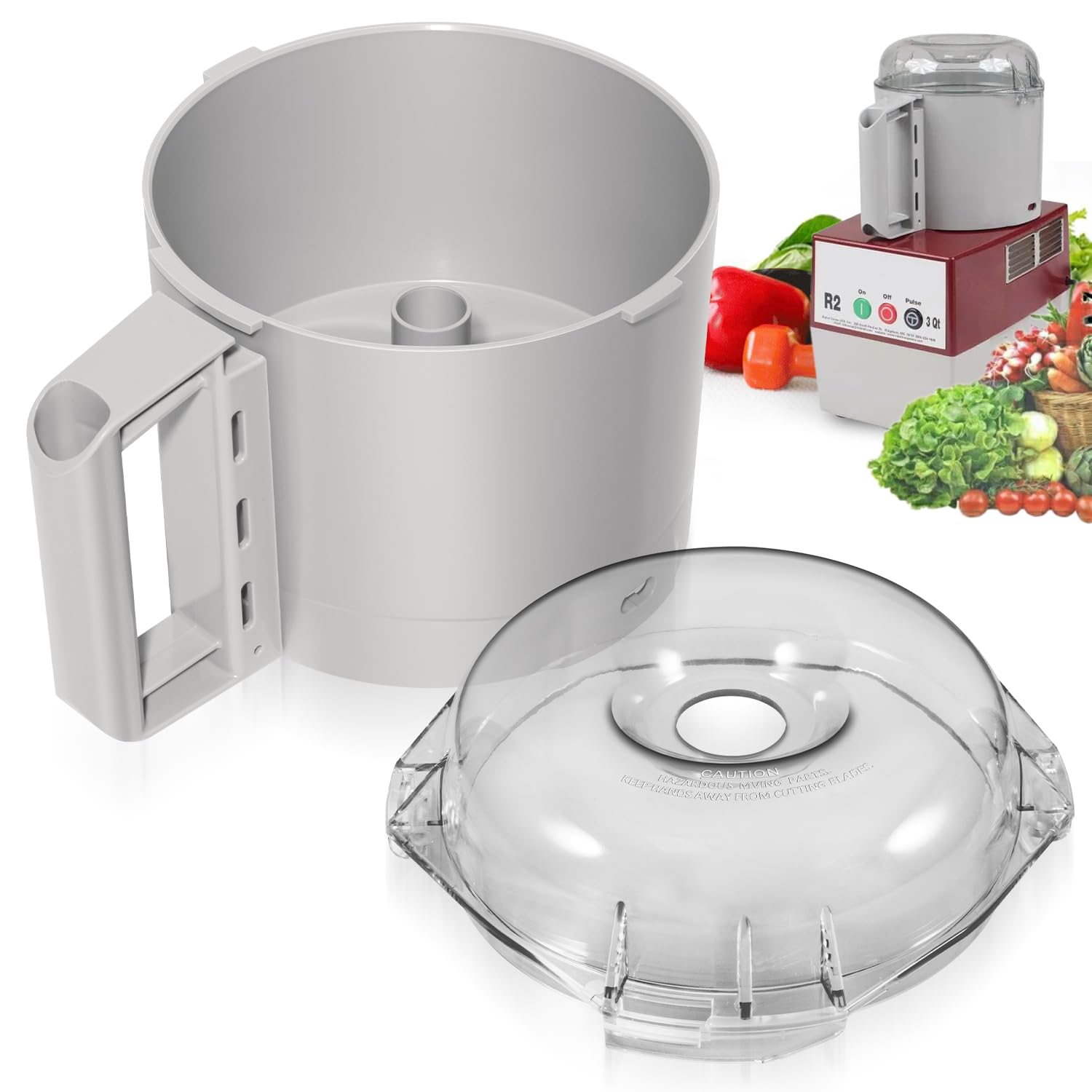 Photo 1 of 106458S Cutter Bowl Lid and 112204S Cutter Bowl for Robot Coupe R2 3 Quart Cutter Bowl