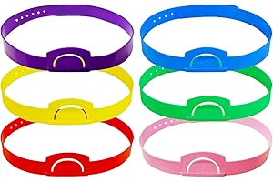 HOOJOJO 6 Pcs Guess Who Game Headbands (6 Colours), Can Insert Card, Headbands Board Games for Family Game Night, Party Activities for Adults and Kids