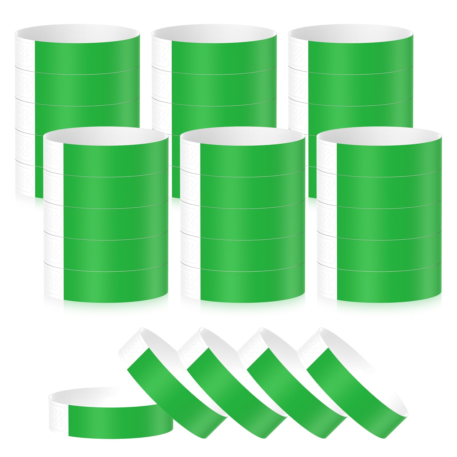 MUUPEG 500 PCS Paper Wristbands for Events, Waterproof Neon Wrist Bands for Event Party Entrance, Paper Bracelets for Music Festival Concert Contest (Green)