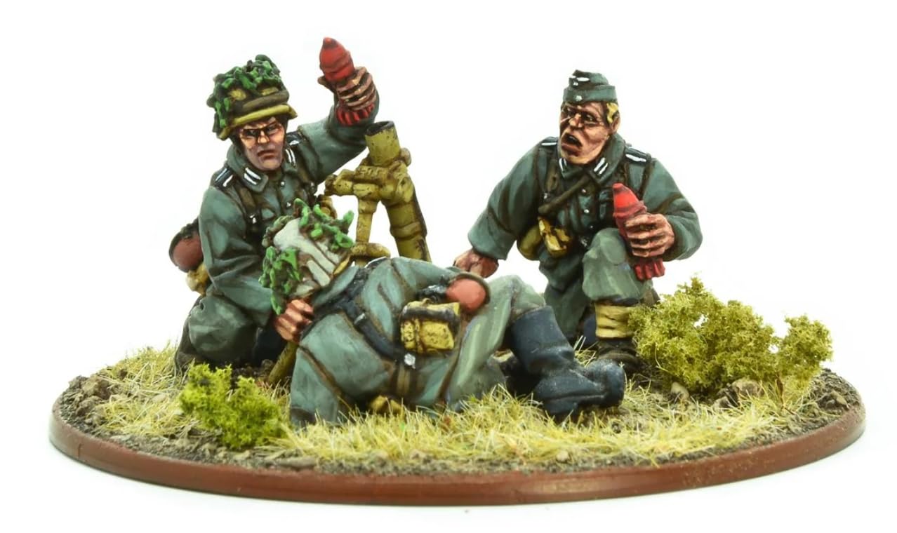 Warlord Games German Army 81mm Mortar Team, 28mm Scale Metal Miniatures for Bolt Action Highly Detailed World War 2 Miniatures