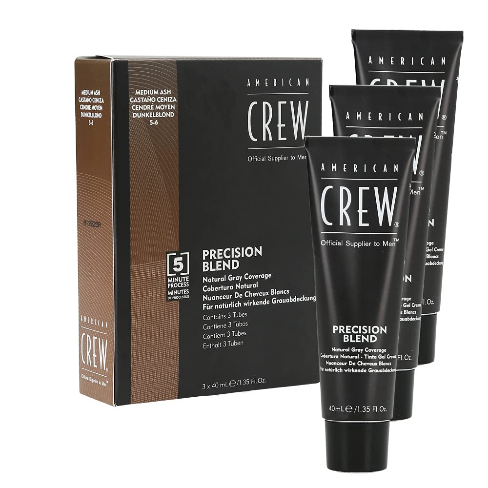 AMERICAN CREW Precision Blend Natural Gray Coverage 3x40ml 5-6 MEDIUM ASH