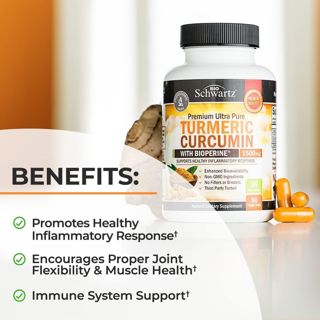 40 Billion CFU Daily Probiotic Supplement (1 Month Supply) Plus Turmeric Curcumin with Black Pepper Extract 1500mg Complex (1 Month Supply)