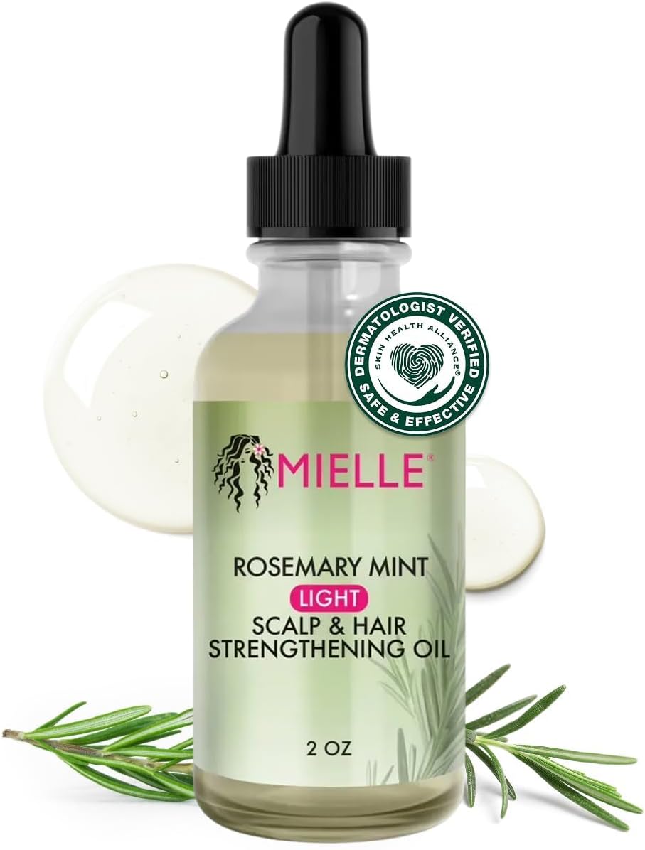 Mielle Organics Rosemary Mint Light Scalp Hair Strengthening Oil 2 Oz