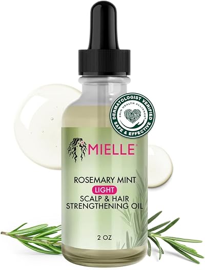 Mielle Organics Rosemary Mint Light Scalp Hair Strengthening Oil 2 Oz