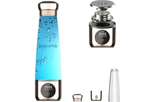 PLTYFSE Hydrogen Rich Water Generator Bottle 1600-3000 PPB Hydrogen Ionized Water Cup with SPE & PEM Technology Efficient Hydrogen Oxygen Reduction Imported Ionizer Membrane (Gold)