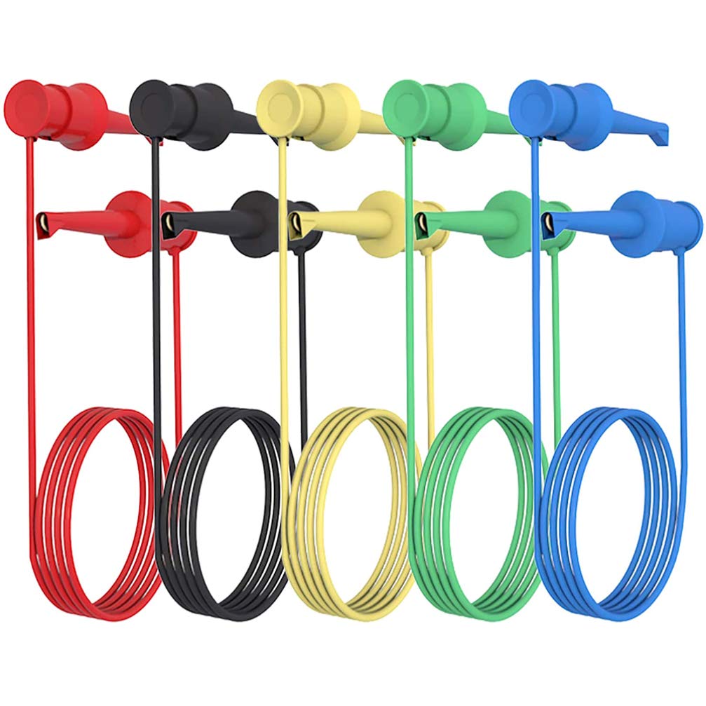 iplusmile 5 Pcs Silicone Mini Grabber Test Multimeter Test Hook Clips Cables Wires for Electronic Testing Connecting