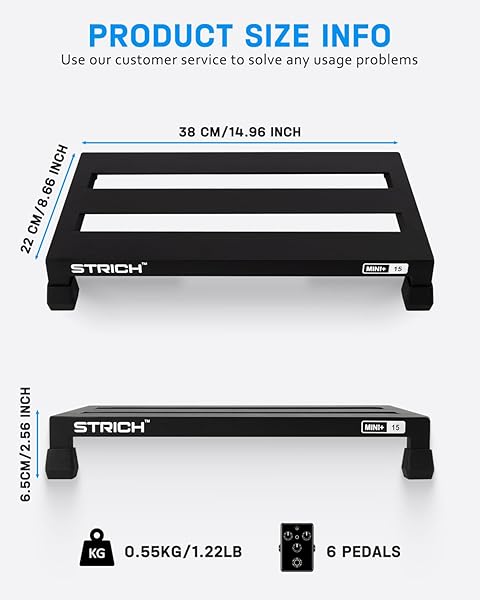 STRICH GUITAR PEDAL BOARD ALUMINUM ALLOY 1.2LB SUPER LIGHT EFFECT PEDALBOARD 15” X 8.66” WITH CARRY BAG, MINI+ 15