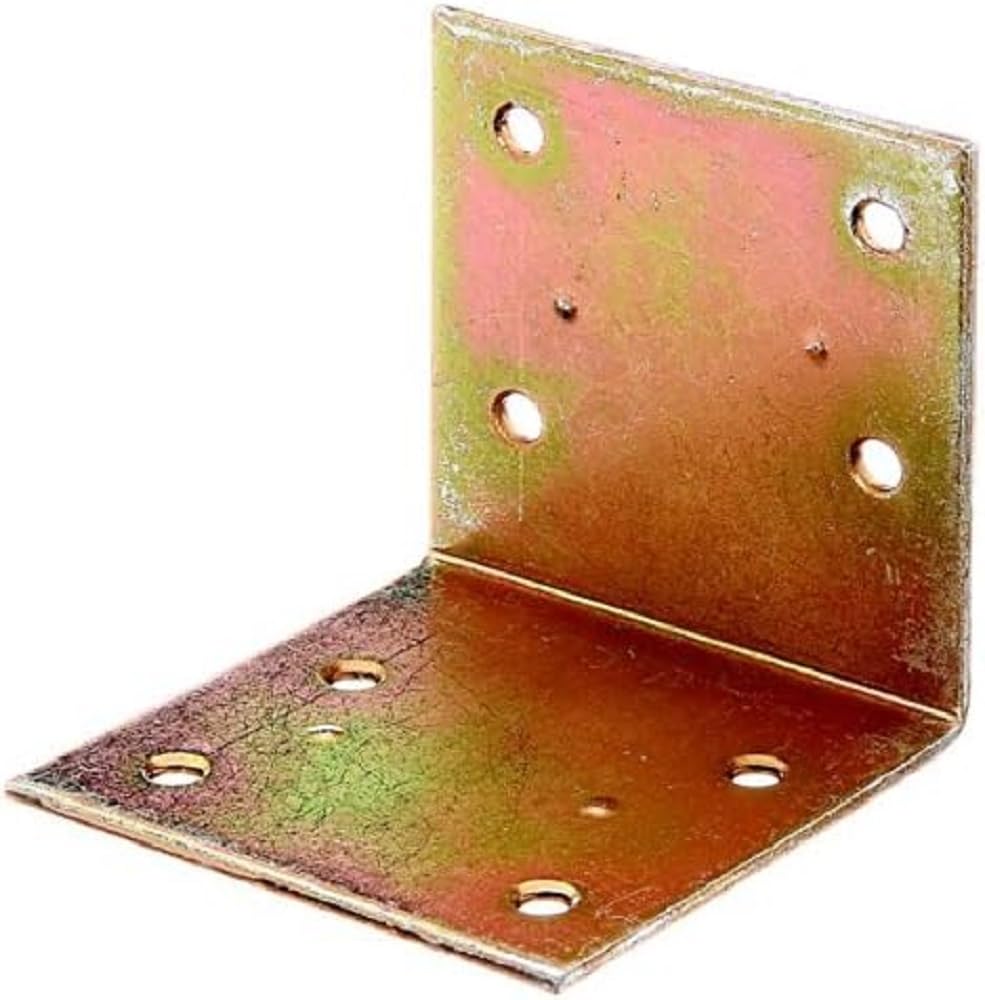 ALBERTS Yellow Galvanised Zinc Mounting Bracket, Corner Mount, 60 x 60 x 60 mm, 25 STK