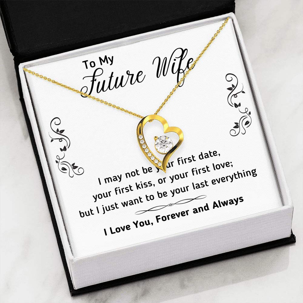 On Cloud Nine Gifts To My Future Wife Forever Love Heart Necklace with Message Card and Gift Box Inc