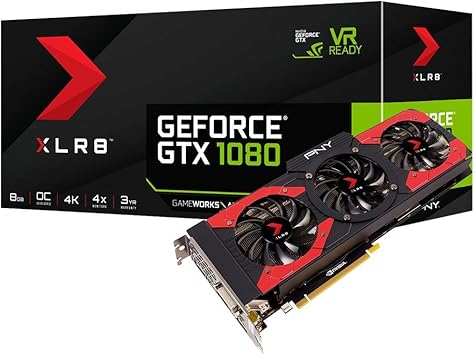 Amazon Com Pny Nvidia Geforce Gtx 1080 8gb Xlr8 Gaming Overclocked Graphics Card Vcggtxxgpb Oc Computers Accessories