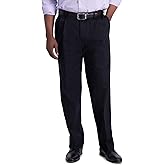 Haggar Men's Iron Free Premium Khaki Classic Fit Pleat Front Expandable Waist Casual Pant(Regular and Big & Tall Sizes)