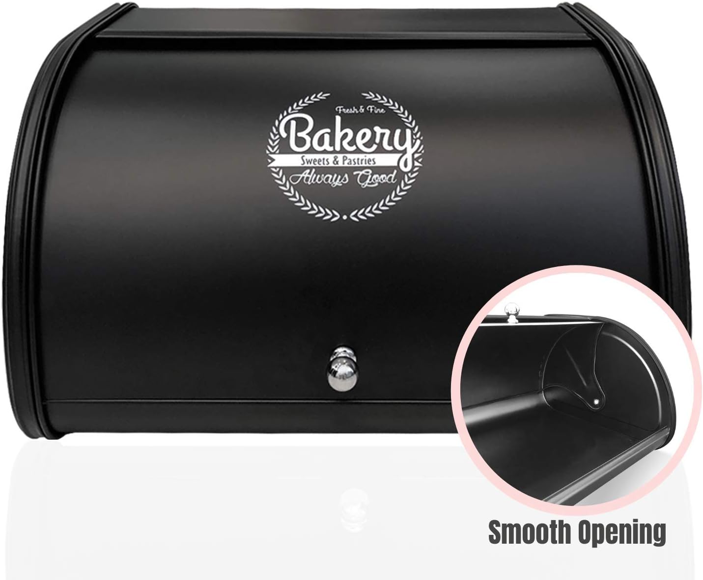 Metal Black Bread Box for Kitchen Counter | Bread Storage | Bread Containers Storage | Bread Bin | Bread Keeper Container | Farmhouse Bread Box | Large Bread Box | Bread Holder | Bread Saver