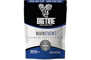 Big Tine Food Plot Mix, Deer Attractant, Main Event, Premium Brassica Mix, 4 lbs Bag, Fall/Winter Annual, Excellent Kill Plot, Drought Resistant