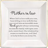 Ceramic Ring Dish Gifts for Mother in Law from Bride, Wedding Keepsake for Mother of the Groom, Birthday Christmas Gift for Mother in Law from Daughter in Law, Bridal Shower Gift for Future Mom