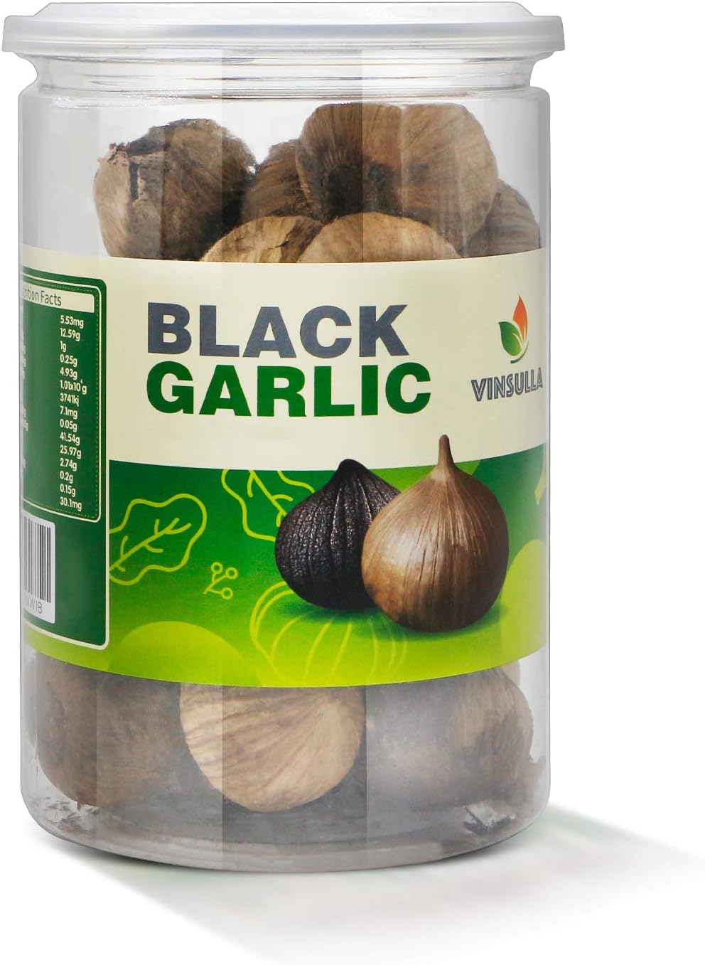 VINSULLA Black Garlic 320g Whole Black Garlic Aged for Full 90 Days Black Garlic Jar 0.7 Pounds Healthy Snack Ready to Eat or Sauce