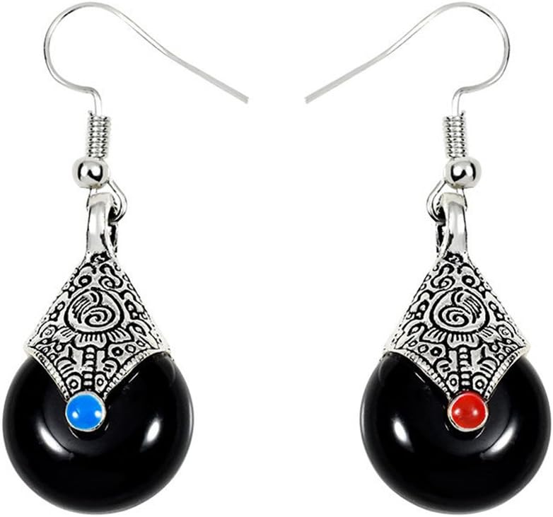 Ethnic Style Resin Alloy Drop Hook Earrings Women Fashion Jewelry