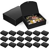 ADLABLD 20Pcs Gift Boxes with Lids, 11.42x10.63x2.56 Inches Rectangle Boxes, Bridesmaid Proposal Box with Ribbon, Black Gift Box for Wedding Christmas Birthday