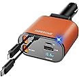 【Upgraded】 SUPERONE Retractable Car Charger 4 in 1, Fast Car Phone Charger with Cord 2.6ft, USB C and Apple Car Charger Adapter, Compatible with iPhone 15/15 Pro Max/14/13/12/11, Galaxy, Pixel