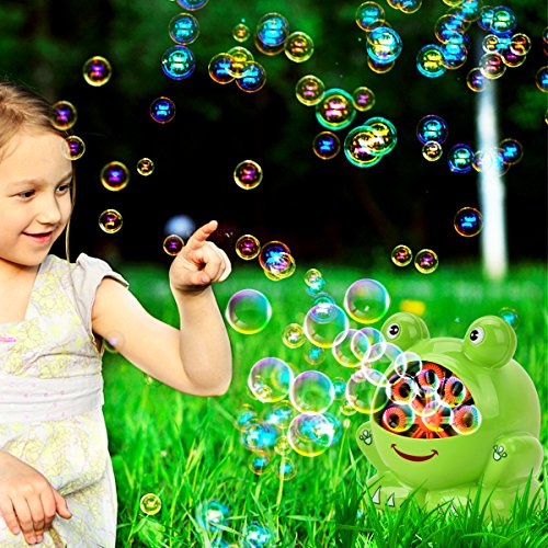Showin Little Kids Bubble Machine - Automatic Bubble Maker Machine Durable High Output Bubble Blower,Frog Shape Easy to Use Bubble Blowing Machine