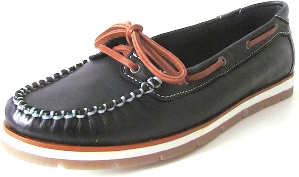 ladies navy blue deck shoes