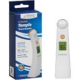 Slim Line Package Mini Temple Touch Thermometer | Non-Invasive Forehead Measurements, Color-Changing Fever Alert Backlight, Memory Recall, F/C Switchable