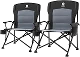EVER ADVANCED Oversized Camping Chair Set of 2 230kg Heavy Duty Wide Folding