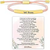 Frodete Let Them Bracelet for Women Adjustable Braided Rope Handmade Engraved Bracelet Inspirational Bracelets Jewelry Gifts