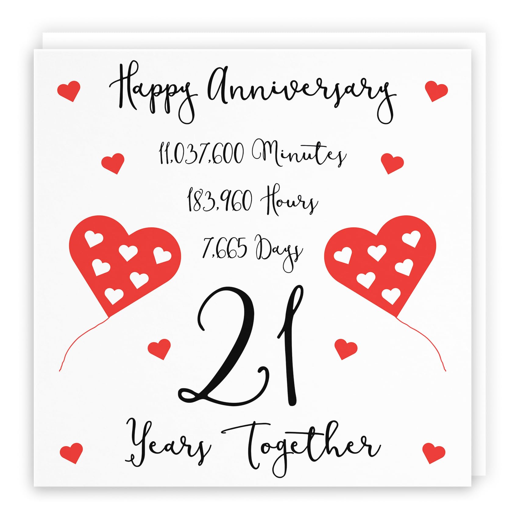 Hunts England - 21st Wedding Anniversary Card - 21 Years Together - Happy Anniversary - Timeless Collection - Fun Cute Card — image 1