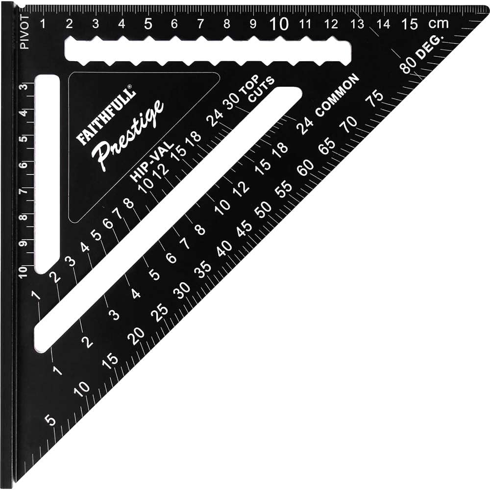 Faithfull Prestige Metric Quick Roofing Square Black Aluminium - 180mm