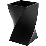 Zodaca [Wave Design] Soft Touch Wave Pen Pencil Ruler Cup Holder Desktop Stationery Organizer, Black