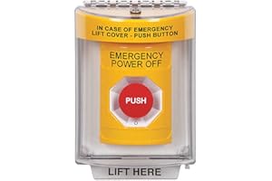 SAFETY TECHNOLOGY INTERNATIONAL, INC. Emergency Power Off Push Button, 2-7/8" D
