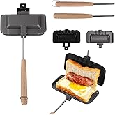 Tefola Double-Sided Sandwich Baking Pan, 4w1h Sandwich Maker, Non Stick Breakfast Sandwich Maker Baking Pan with Removable Handle Grill Pan for Breakfast Pancakes, Omelets, Frittatas, Bread and Toast