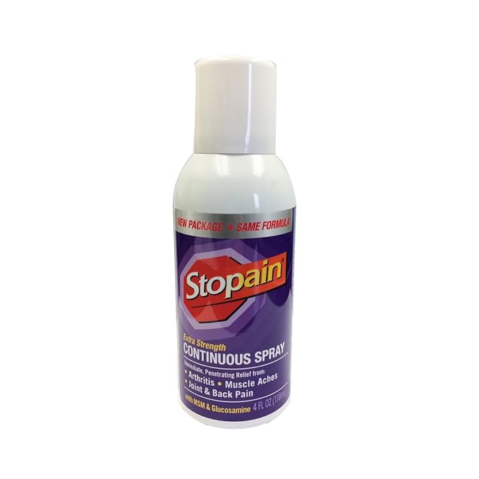 Stopain Extra Strength Continuous Pain Relief Spray, 4 Ounces, Relieves Muscle and Joint Pain