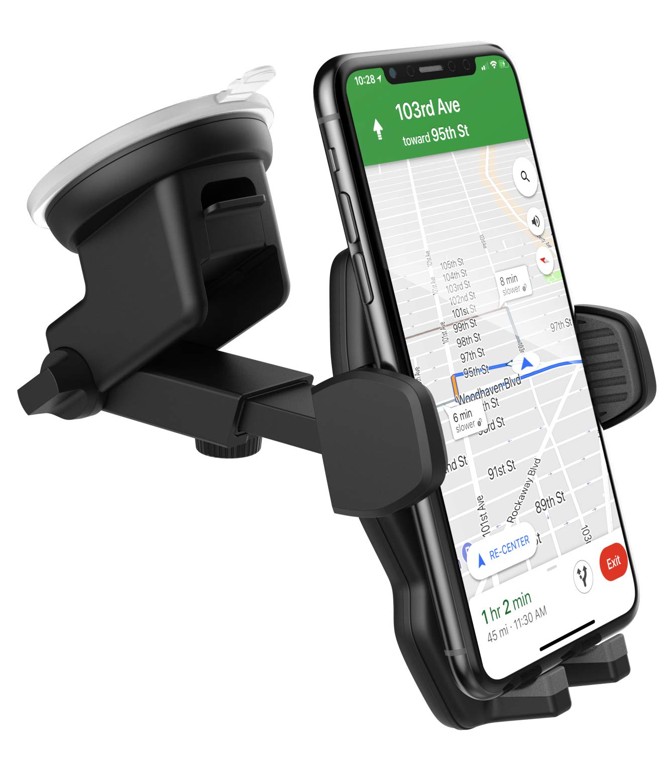 ENCASED Car Phone Holder for iPhone - Case Friendly Adjustable Dock Phone Mount for iPhone 11 / XR/Xs Max (Vent/Windscreen/Dashboard)