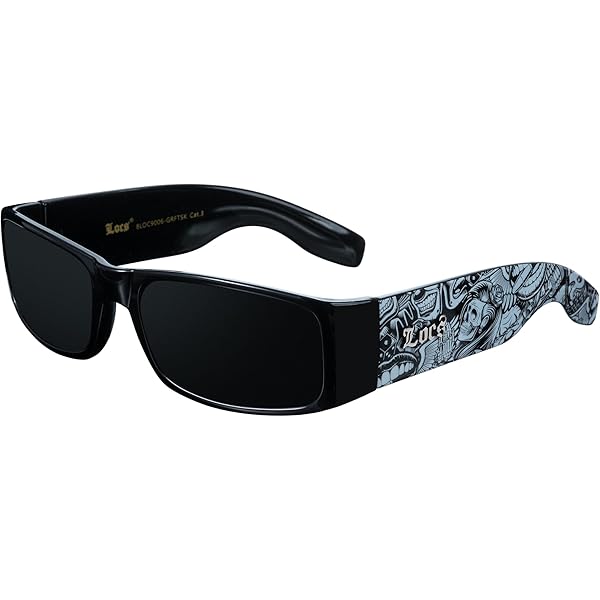 culos de sol Hard Core Locs Cholo Gangster quadrado retangular Mad