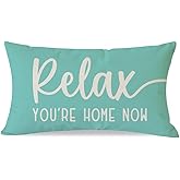 PANDICORN Decorative Throw Pillow Covers 12x20 Inch Relax Home Turquoise Outdoor Farmhouse Beach Lumbar Pillow Decorative Throw Pillows Cases Cushion Covers Decorations for Room Couch Sofa Decor