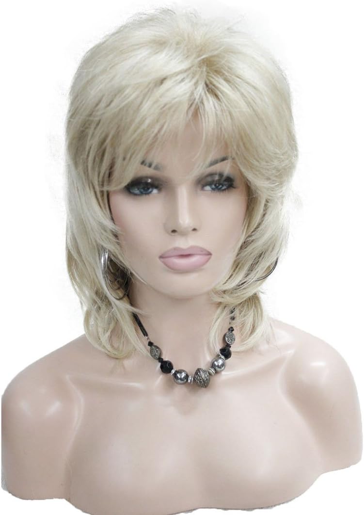 Lydell Short Shaggy Layered Classic Cap Full Synthetic Women's Wigs (15BT613 Blonde Mix), #15BT613
