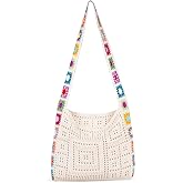 Crochet Beach Tote Bag Summer Vacation Hobo Tote Knit Bags for Women Mesh Woven Travel Crochet Purse Aesthetic Bag