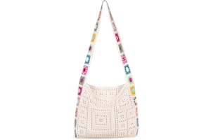 BABELSHAR Crochet Beach Tote Bag Summer Vacation Hobo Tote Knit Bags for Women Mesh Woven Travel Crochet Purse Aesthetic Bag