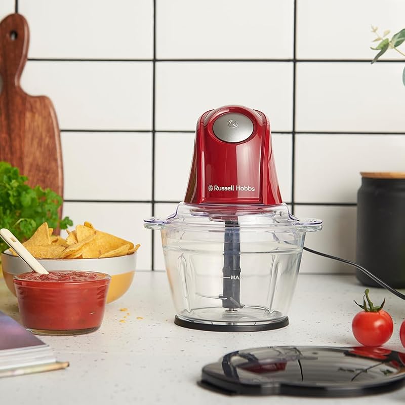 Mini Tritatutto Elettrico, Rosso, Capacità 500 ml, 350 Watt