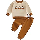 Fufuriprefer Toddler Baby Boy Girl Fall Clothes Halloween Outfit Pumpkin Ghost Long Sleeve Sweatshirt Solid Pant Set