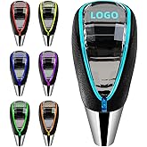 SPOOEABODY LED Crystal Car Shift Knob - LED Illuminated Gear Shift Knob with 7 Light Colors, Universal 8/10/12MM Hole, for Cars Without Button Shifter Knobs (for LEX-ooUS Logo)
