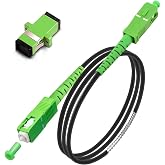 Bangun SC/APC to SC/APC Fiber Optic Internet Cable, Armored Single Mode Patch Cable, Fiber Optic Jumper Optical Patch Cord - SIMPLEX - 9/125um - OS1/OS2 Compatible, LSZH Black, 3m